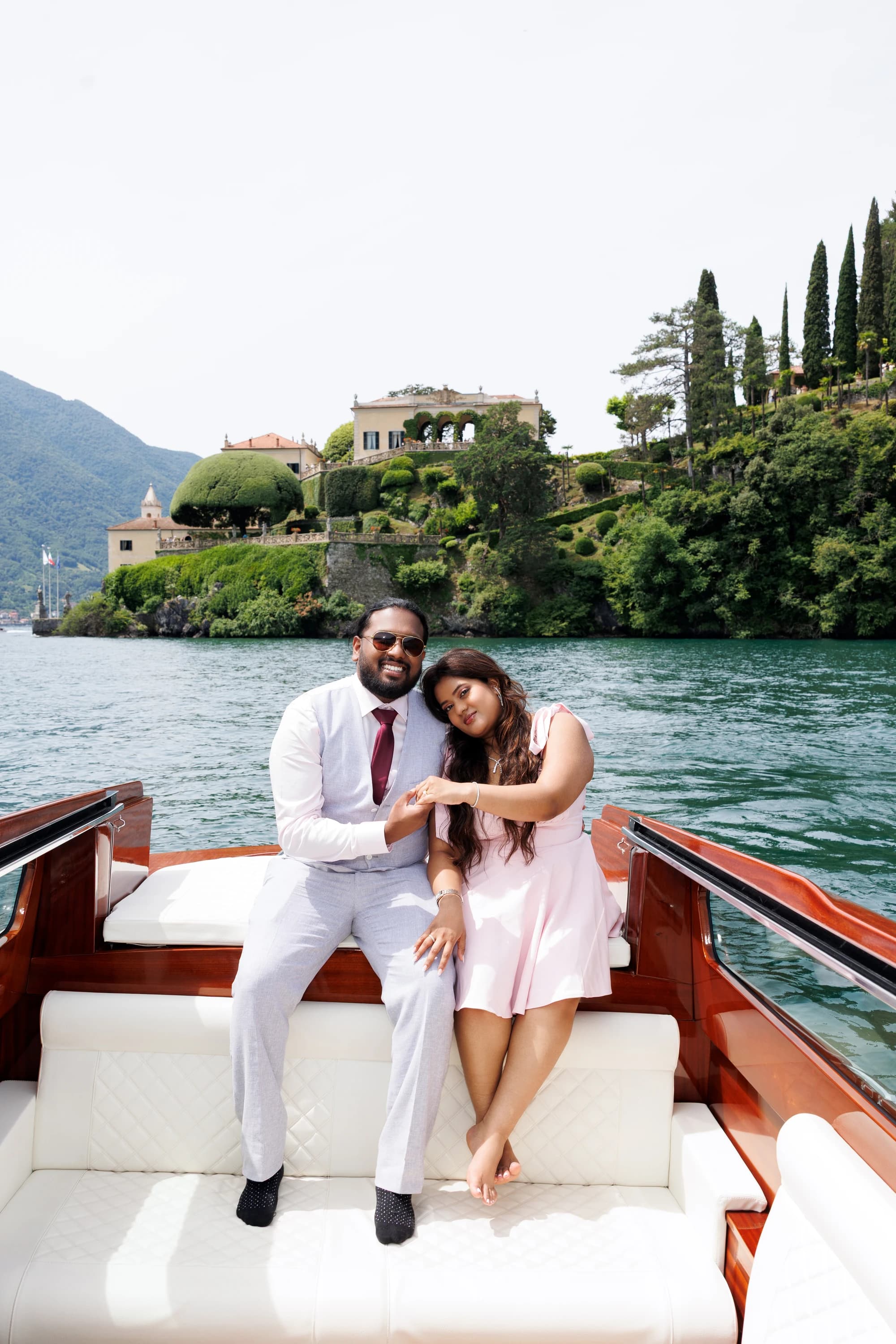 Arnab and Sudipra boat villa Balbianello