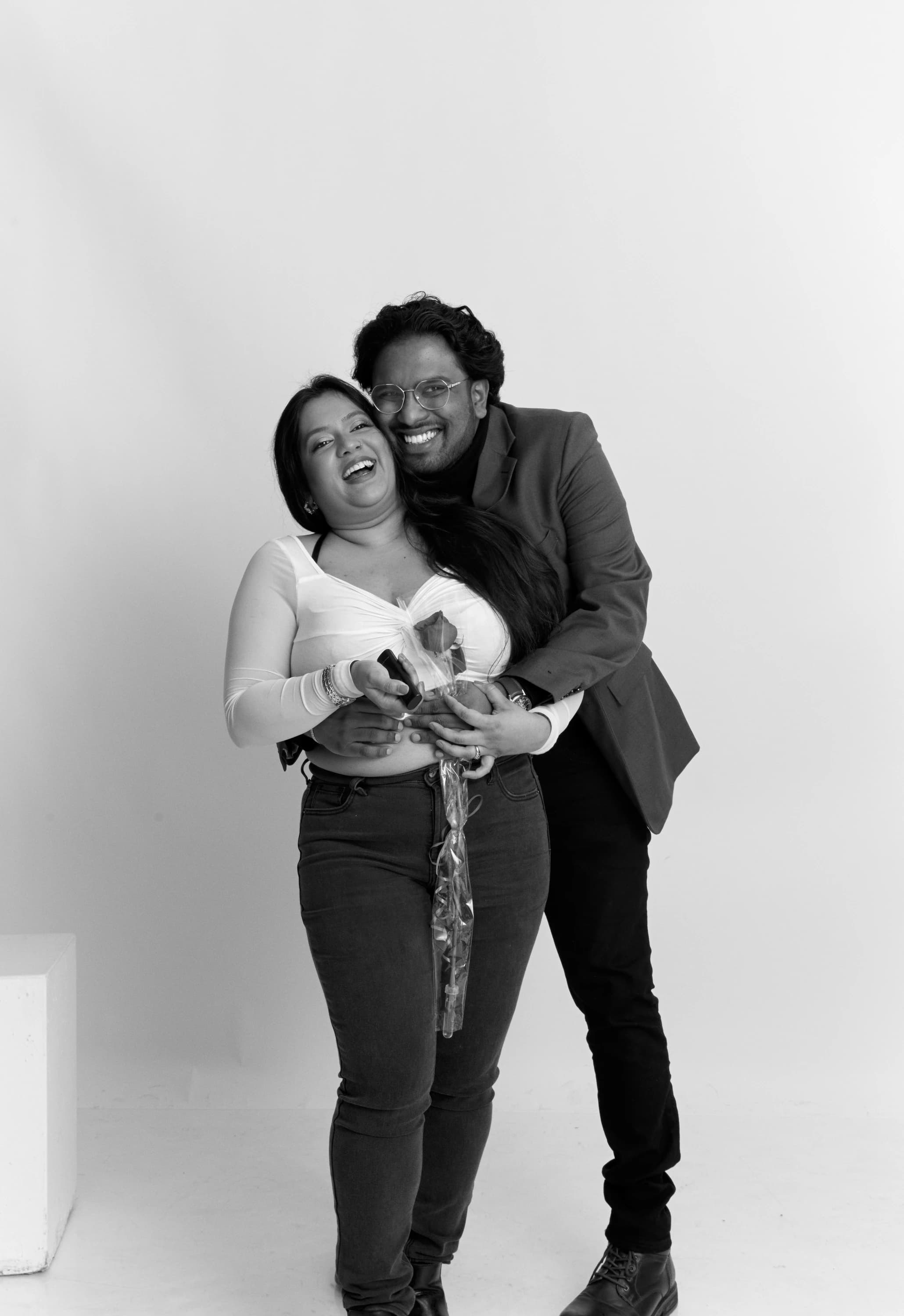 Arnab and Sudipra studio black and white