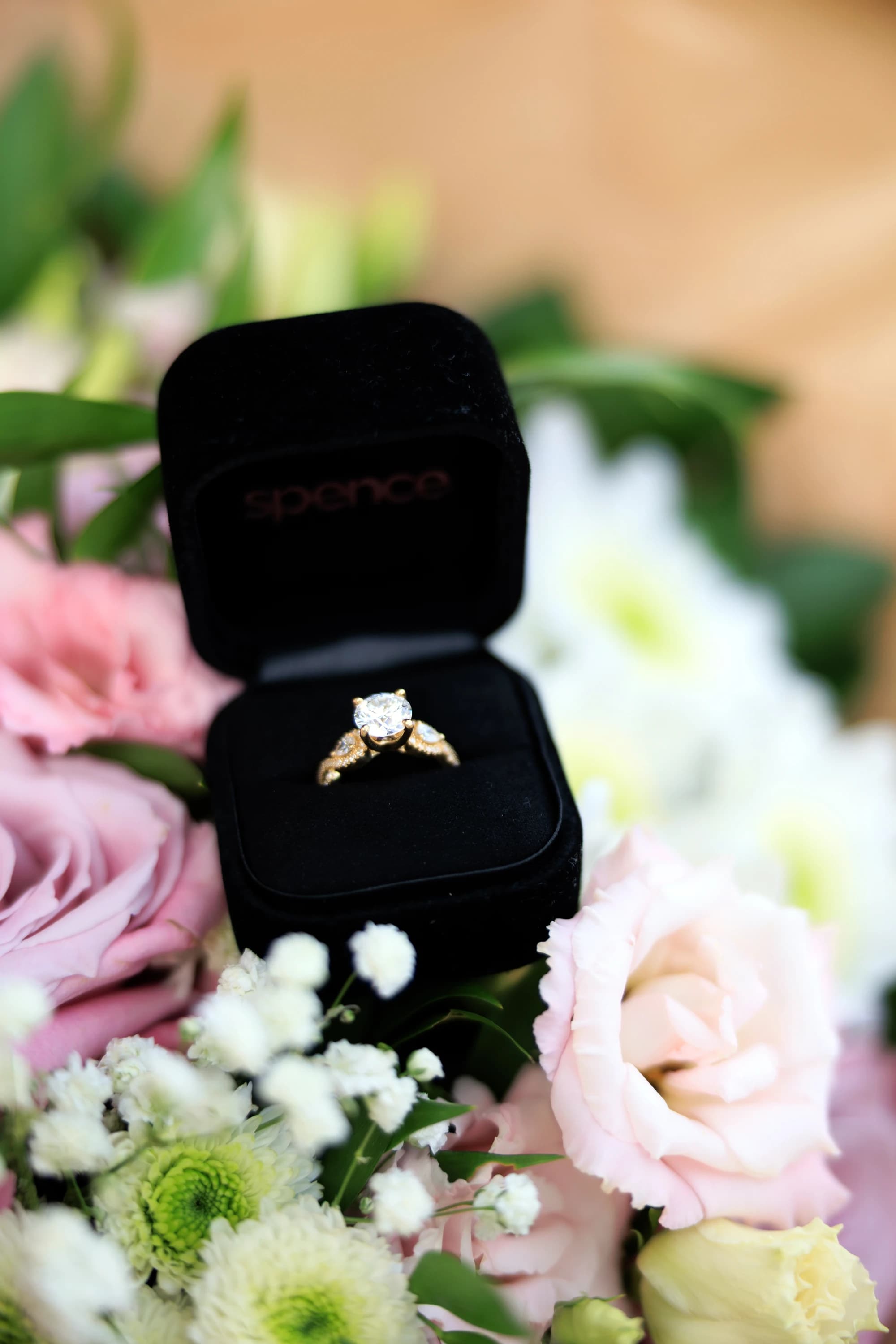 Engagement ring flowers